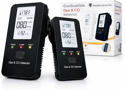 2026 New Steadfast Haven Pro Detector,4-in-1 Plug in Detector with HD Digital Display, for Home, Kitchens, Hotel (2Pc*Black)