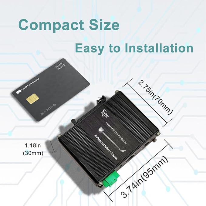 Htfoevrxs Industrial Hardened Gigabit 95W PoE++ Splitter IEEE802.3at/af/bt 12V DC Output Power Supply for Security Cameras, Access Control Systems