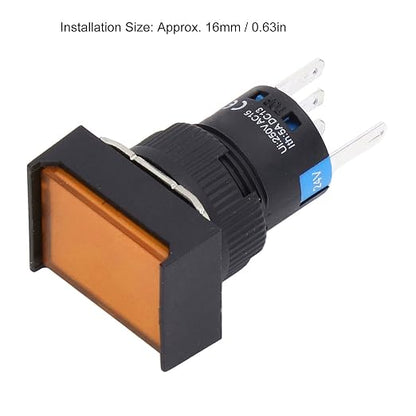 Push Button Switch 16mm Self Locking Design (Yellow)