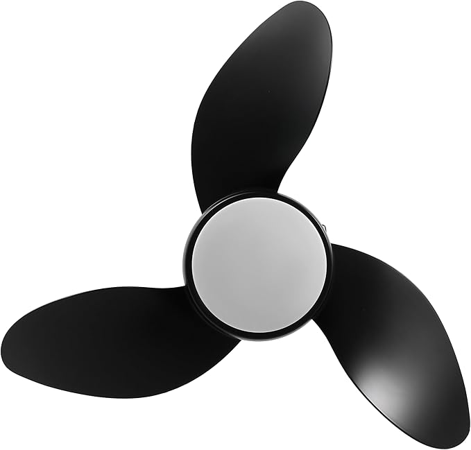 OVAL AIR AIR8000A Albini 22" Contemporary Minimalist 6-Speed Metal Mobile-App/Remote-Controlled Dimmable Smart Integrated LED Ceiling Fan for Living Room, Bedroom, Office, Deco Jet Black