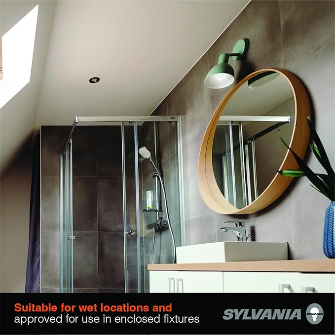 Sylvania A19 Clear LED White Filament Bulb, 6.5W, Dimmable, 800 LMS, Medium Base, 5000K, Daylight - 2 Pack (42171)