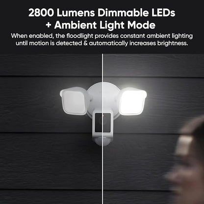 WYZE Floodlight Camera v2, 2800-Lumen LEDs, 2K HD Outdoor Security Camera, 160° Wide View, Motion Activated Light, 105dB Siren, Cloud & Local Storage, Color Night Vision, Wired (Renewed)