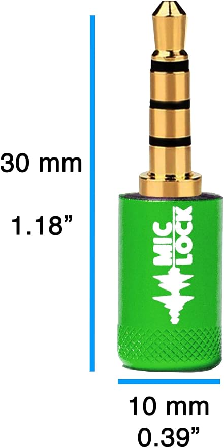 Mic-Lock 3.5mm for Headphone Port - Microphone Audio and Data Security - Privacy Protector for Laptops, Smartphones, Tablets, and Computers (Green, Single Pack)