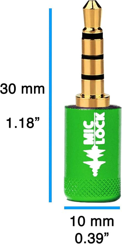 Mic-Lock 3.5mm for Headphone Port - Microphone Audio and Data Security - Privacy Protector for Laptops, Smartphones, Tablets, and Computers (Green, Single Pack)