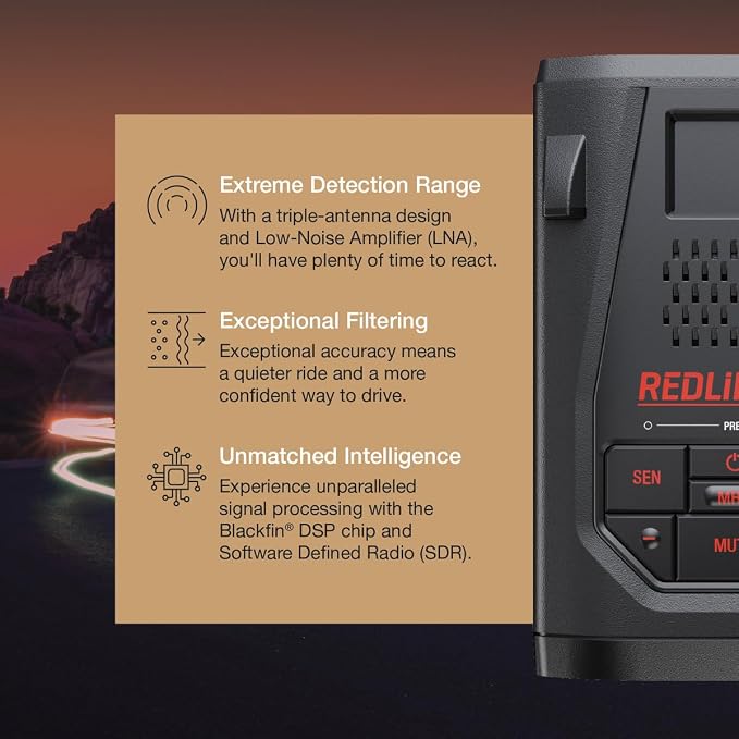 Bundle of Redline 360c Plug and Play Radar Detector + Escort USB-C to RJ11 Radar Power Cord