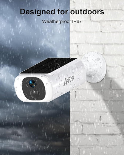 ANRAN 5MP Solar Security Camera Outdoor, Wireless Battery Powered WiFi Camera for Home Surveillance with Buit-in Solar Panel, Color Night Vision, 2-Way Audio, Siren Alarm, Works with Alexa, C3 Max