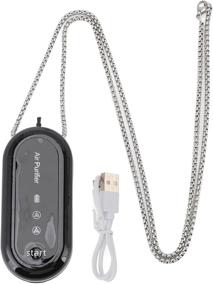 Wearable Air Purifier, Portable Air Purifier Necklace USB Rechargeable for Travel Outdoor, Lasts 30-60 Hours