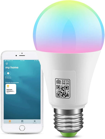 Smart Light Bulbs: WiFi LED Bulb, Works with Apple Homekit, Alexa, Google Home and Siri, E26 LED Smart Bulb, 2700K-6500K Dimmable and Timer Function, 800 Lumens 9W (1-Pack)