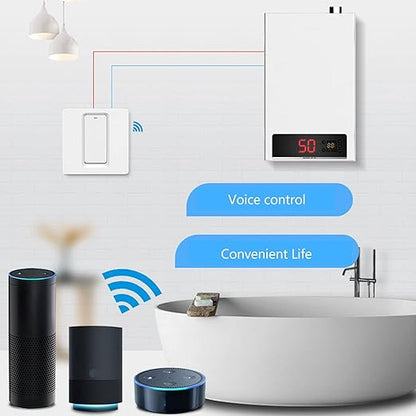 Smart Touch Wall Switch with Voice Control and Timer for Water Heater Boiler Home Automation