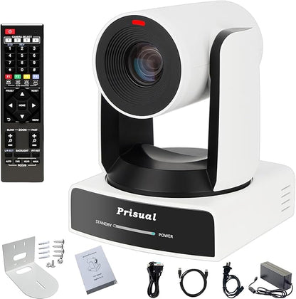 Prisual Ultra 4K PRO NDI PTZ Camera Gen 5, 30x Optical Zoom, 1/1.8" UHD CMOS 8.42MP, 4K 60P AI Tracking, HDMI SDI USB3.0&2.0 for Church, Freed Support(Official NDI 6 & NDI HX3 Certified)TEM-4K30N PRO