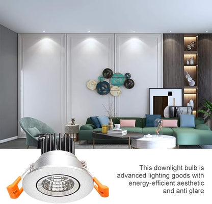 LightingWill 2inch LED Dimmable Downlight, 3W COB Recessed Ceiling Light, Daylight White 5500K-6000K, CRI80, 25W Halogen Bulbs Equivalent, Silver (4Pack)