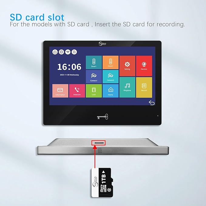 ANJIELO SMART Wired Video Door Phone Apartment Intercom System,WiFi 10 Inch Touch Monitor with 1080P Doorbell Camera,RFID Card Unlocking for Home Tuya,32G