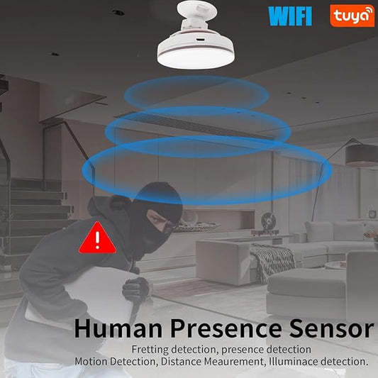 Tuya WiFi Human Presence Sensor 24G 5V MMwave Radar with Siren Alarm Motion Detection Smart Life Home Automation DIY Easy to Use