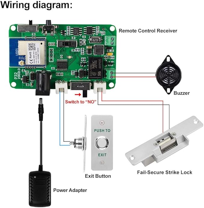 YiToo WiFi Tuya Access Control Fail-Secure Electric Strike Door Lock Kit System Gate Remote Control Opener Smartphone APP Control NO Mode