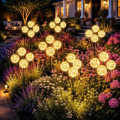 vignuto Solar Lights Outdoor Waterproof, 4 Packs, Solar Globe Lights, Garden Decor, Patio Decor, Unique Gifts for Women, Gifts for Grandma
