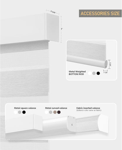ACMEART Motorized Zebra Blinds,Smart APP & Remote Control Light Filtering Zebra Shades,Compatible with Alexa,Custom Size Electric Window Blinds for Home Office (Luxury Light Grey)