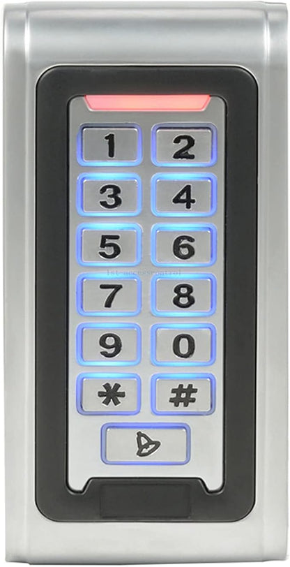 Water Proof Metal Keypad Reader 4 Doors Access Control Kit Outdoor Install Magnetic Lock 110V Power Box RFID Cards/Key Fob(Phone APP remotely Open Door)