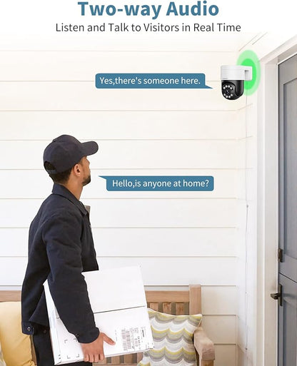 《4K/8.0 Megapixel & Smart Auto Tracking》Wired PTZ Security Camera System, 4K POE Cameras Systems for Home Video Surveillance DVR Kits