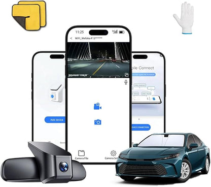 4K Dash Cam Suitable for Toyota Camry 2021 2022 2023 2024 LE L XLE TRD XSE SE Hybrid (Gen8/XV70), OEM Look, 2160P UHD Video， WiFi & APP, Loop Recording, G-Sensor, Easy to Use,128G (F10)