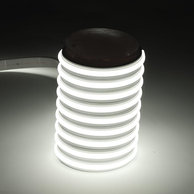 Adhesive LED Strip Lights 6.56 Foot 110V 120V Flexible Cuttable LED Strips Tape Lighting 2M Cold White 6000K with US Plug for Bedroom Cabinets (Cold White, 6.56ft)