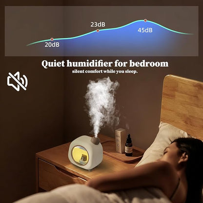 Portable Mini Humidifier, 500ML Cartoon Bear USB Mist Small Humidifier with Colorful Lights, Personal Desktop Humidifier for Bedroom Baby, Portable Humidifier for Office, Plants, Auto Shut-Off