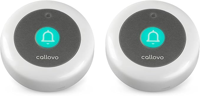 Call Button for Wireless Call System Nurse Call System Caregiver Pager for Elderly Patients Seniors Clinic Nursing Home Care Facility Compatible to Callovo Device Only 2 PCS White