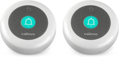 Call Button for Wireless Call System Nurse Call System Caregiver Pager for Elderly Patients Seniors Clinic Nursing Home Care Facility Compatible to Callovo Device Only 2 PCS White