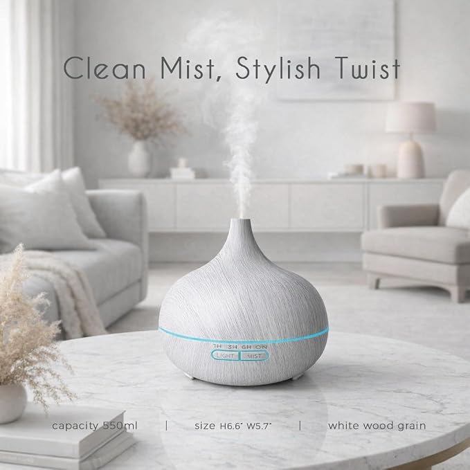 550ml Aromatherapy Essential Oil Diffuser Remote Humidifier 7 LED