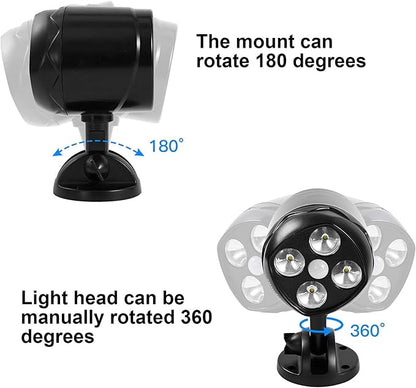 Motion Sensor Outdoor Lights, Battery Operated Outdoor Light, 1000LM Motion Detector Lights for Outside, 6000K LED Security Light Battery Powered Spotlight for House Wall, Black(2 Pack)