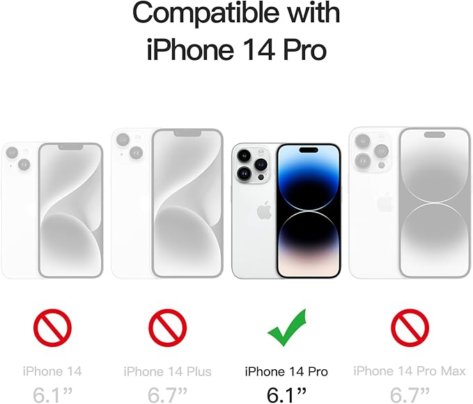 JETech Privacy Full Coverage Screen Protector for iPhone 14 Pro 6.1-Inch, Anti-Spy Tempered Glass Film, Edge to Edge Protection Case-Friendly, 2-Pack