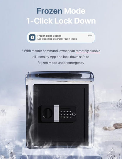 FORFEND Smart Fingerprint Safes | WiFi Safe Box App Unlock/Alarm | Voice Command, Kidnap SOS Alarm, Tamper Proof, Frozen Mode | Biometric Caja Fuerte Money Lockbox History Track Remote Live Monitor