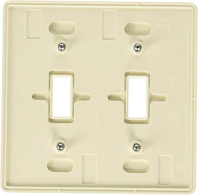 Lutron Fassada 2 Gang Wallplate for Toggle-Style Dimmers and Switches, FG-2-LA, Light Almond (1-Pack)