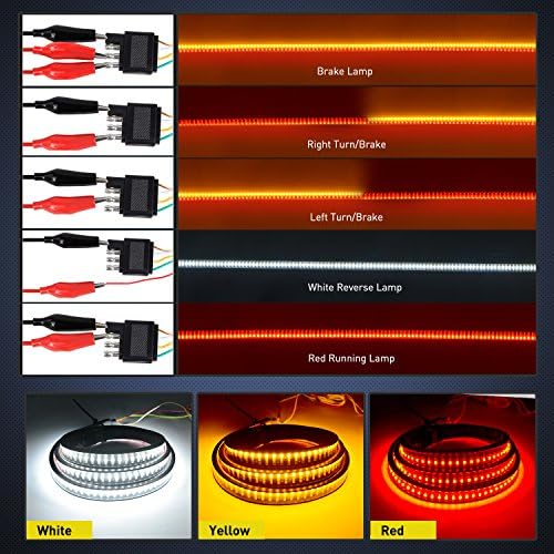 Nilight 60 Inch Truck Tailgate Light Bar Triple Row 504 LEDs
