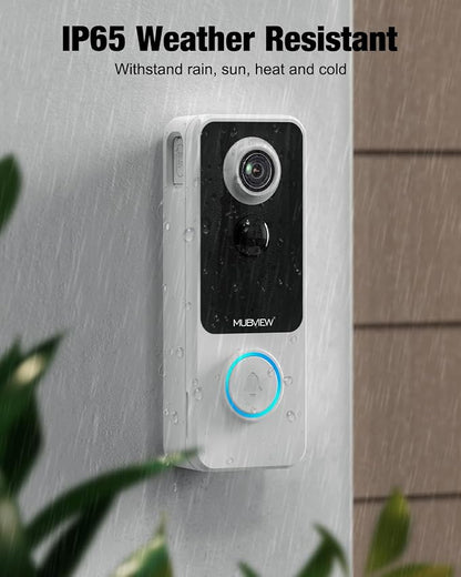 MUBVIEW 1080p Wireless Video Doorbell with Chime, No Subscription