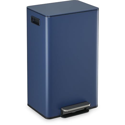 SIMPLI-MAGIC 13 Gallon / 50L Step Trash Can, Infinity Edge, Blue