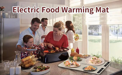 Electric Warming Tray&Food Warming MatFast Full Surface Electric Warming Tray with 7 Temp-Settings & 8H Timer, Portable Roll Up Food Warmer for Gatherings Parties Buffet -Oversized(Grey, 32''X15'')