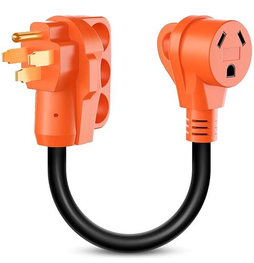 Nilight 50 Amp to 30 Amp RV Plug Electrical Adapter Cord Dogbone 18 Inch | 14-50P 50A Male Plug TT-30R 30A Female Receptacle Convert 50AMP Campground Power to 30A for 30A RV Camper Trailer Not for EV