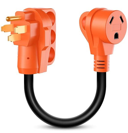 Nilight 50 Amp to 30 Amp RV Plug Electrical Adapter Cord Dogbone 18 Inch | 14-50P 50A Male Plug TT-30R 30A Female Receptacle Convert 50AMP Campground Power to 30A for 30A RV Camper Trailer Not for EV