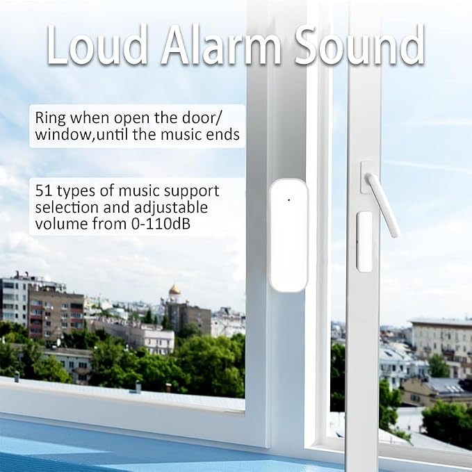 Loopo Tuya-Compatible Zigbee Door Window Sensor, Smart Contact Sensor with App Alerts, Compatible with Alexa & Google Assistant via Smart Life App, Zigbee Hub Required, AA Battery Powered, 4 Pack