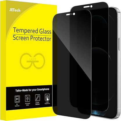 JETech Privacy Full Coverage Screen Protector for iPhone 12 Pro Max 6.7-Inch, Anti-Spy Tempered Glass Film, Edge to Edge Protection Case-Friendly, 2-Pack