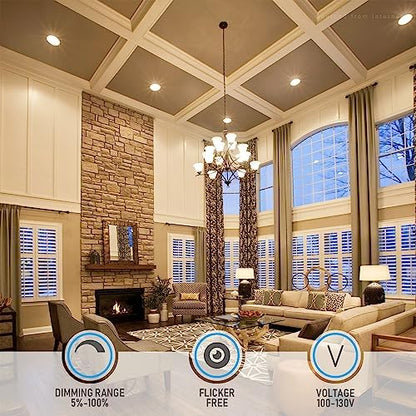 TORCHSTAR 12-Pack 8 Inch Ultra-Thin LED Recessed Light, 18W, 3000K