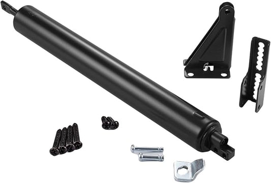 Ideal Security Model 9 Standard Duty Pneumatic Storm and Screen Door Closer, 10.5" L x 1.25" W x 1.25" H, Adjustable Speed, Smooth Closing for Lightweight to Medium Doors, Easy Install, Matte Black