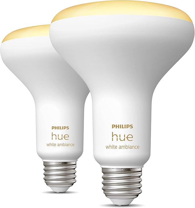 PHILIPS Hue White Ambiance BR30 LED Smart Bulbs (Bluetooth Compatible) Hue Smart Dimmer Switch Bundle | Control Your Lighting