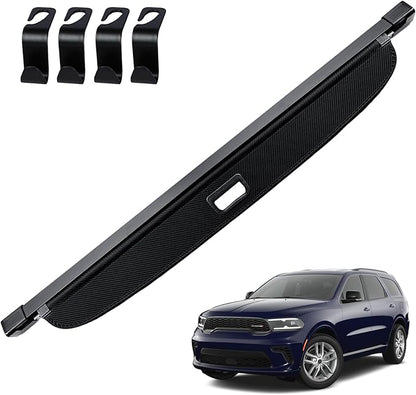 AUXKO 2nd Row Installation Retractable Cargo Cover for Dodge Durango 2026-2011, Trunk Cover for 2026 2025 Dodge Durango Security Shade Cover Shielding Anti-Peeping Luggage Privacy Screen, Carbon Fiber