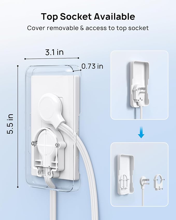 TROND Flat Power Strip with Outlet Concealer with 3 Widely Spaced AC Outlet | 10FT Long Extension Cord 3 USB Charger(2 USB C Ports), Wall Mount Power Strip, Compact for Nightstand Couches Home Essentials