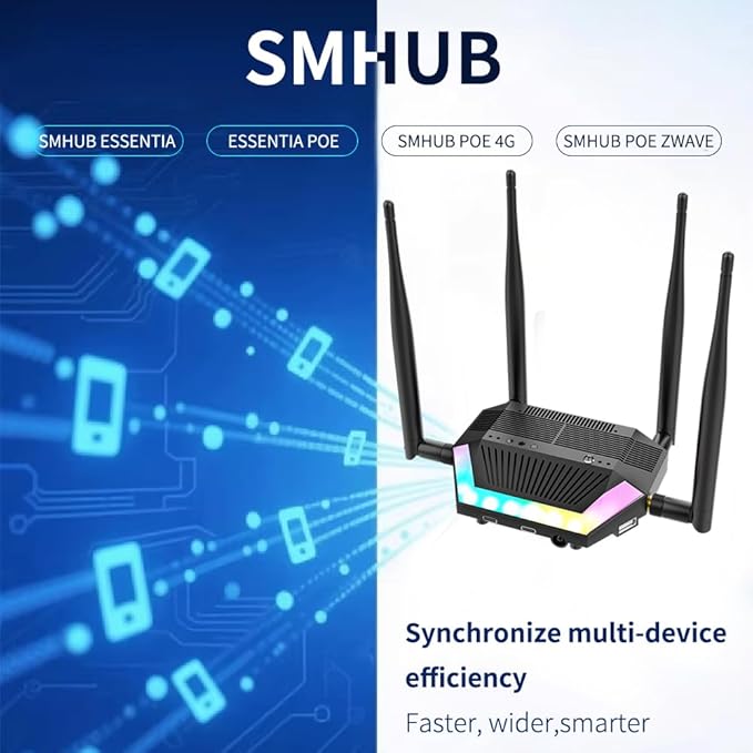 SMLIGHT SMHUB Zigbee Smart Home Integrated Device Controller Coordinator Matter Bridge Triple in One with PoE,Universal Gateway for Home Assistant/Zigbee2MQTT/ZHA (SMHUB)