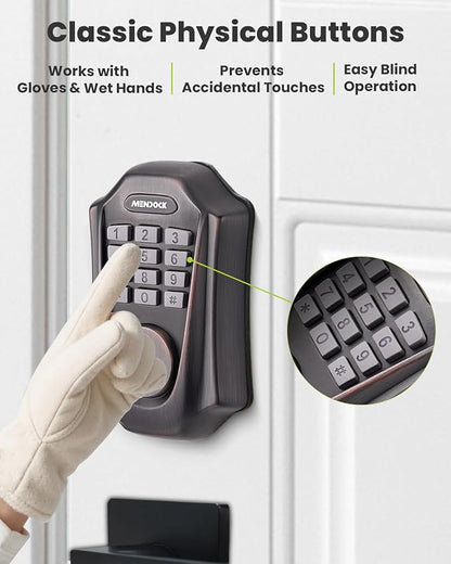 Keyless-Entry Deadbolt Smart Lock: UF01 GreenShield Digital Exterior Locks for Front Door, Touch-Control Keyless Door Lock with Keypad Smartphone Control, Waterproof IP54 (Venetian Bronze)