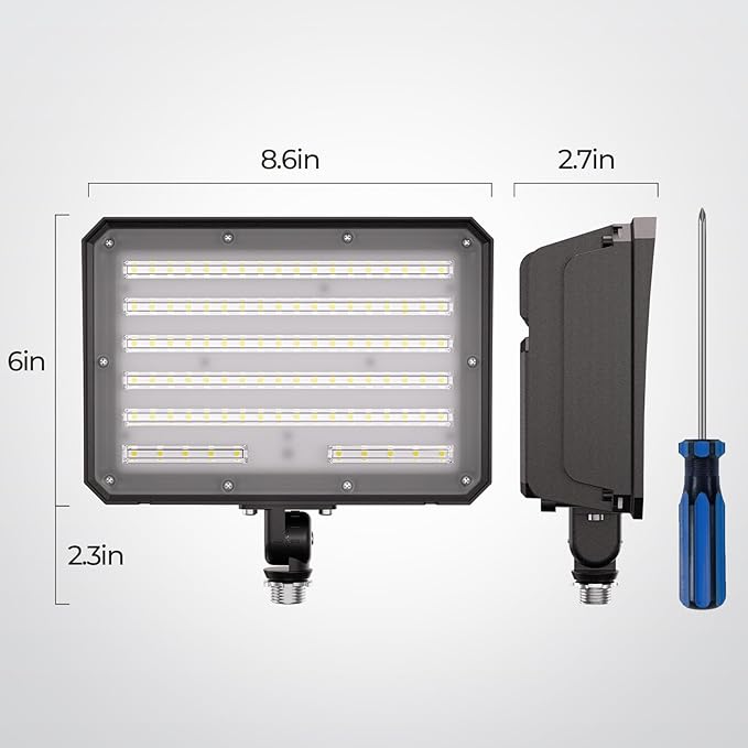 CINOTON 100W LED Flood Lights Outdoor, 14000LM IP65 Waterproof Security Wall Pack Lighting Fixture with 180° Knuckle for Court Porch Patio Garage 5000K Daylight AC100-277V 1 Pack