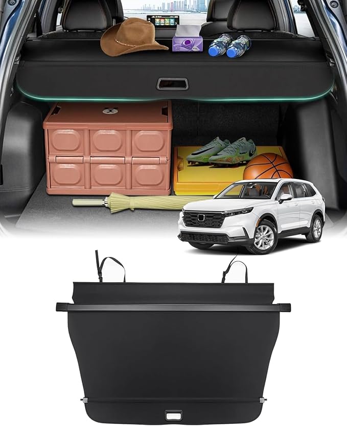 Powerty Cargo Cover for 2023-2025 2026 Honda CRV Retractable Trunk Cover Trunk Shielding Shade for CRV Accessories Cargo Luggage Cover No Gap (NOT for Sport Touring Hybrid)