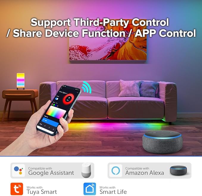 BTF-LIGHTING Tuya Zigbee 3.0 C05Z LED Controller Support RGBCCT 6 pin (+V R G B CW WW) PWM FCOB COB SMD Light Strip Compatible with Echo Plus/4th Gen Philip Gateway DC5V/DC12V/DC24V Max 15A